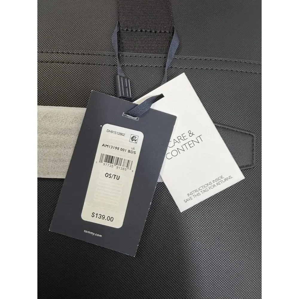 NWT Tommy Hilfiger Men's Foundation Laptop Bag, Black, $139.50 MSRP